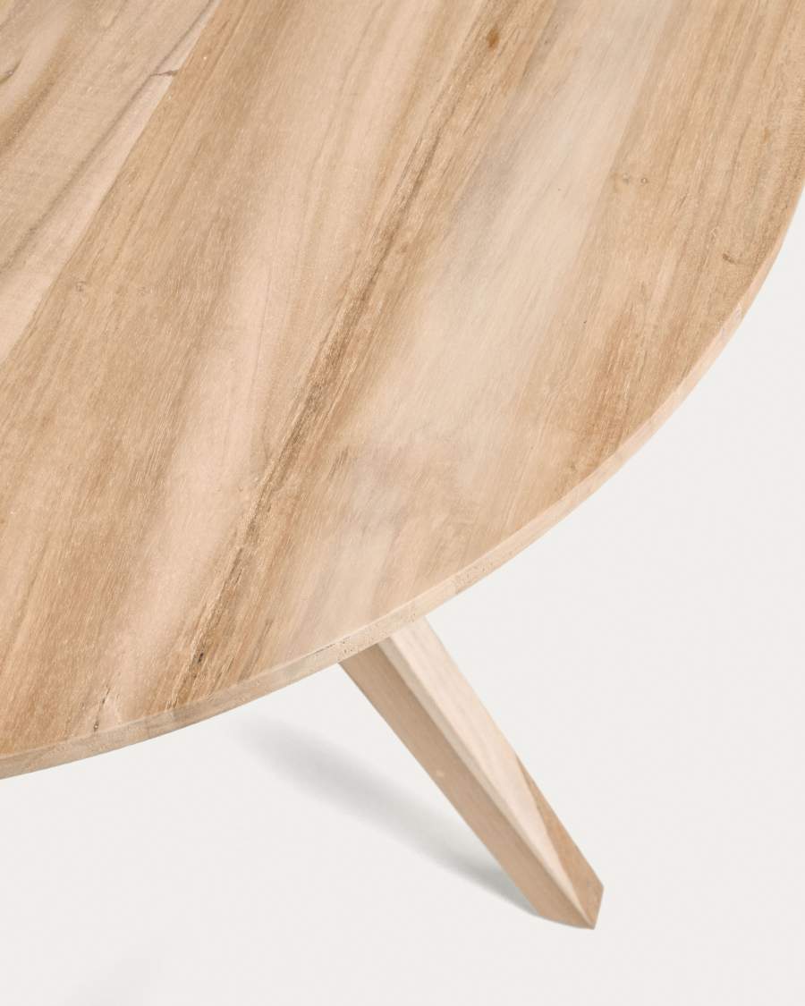 Maial round solid teak wood table, 90 cm