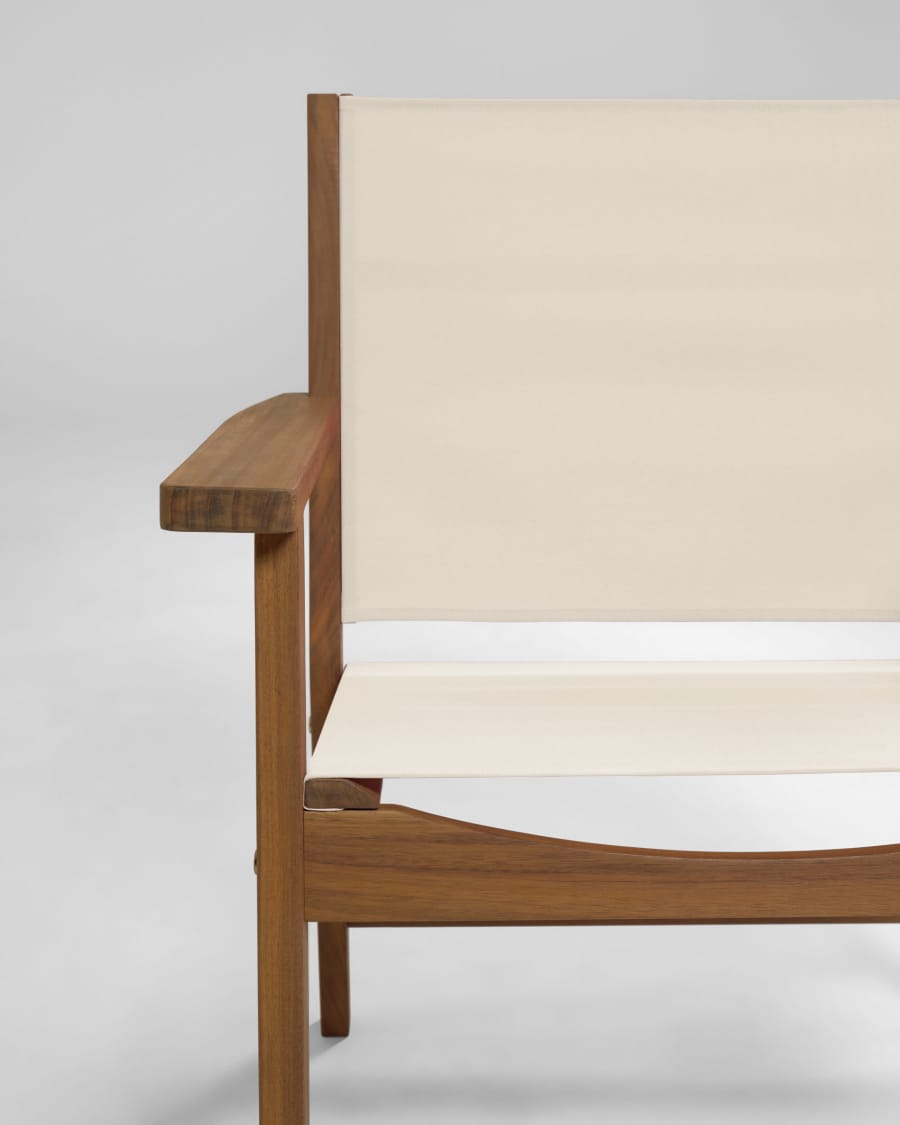 Hilda solid acacia outdoor armchair in beige FSC 100%