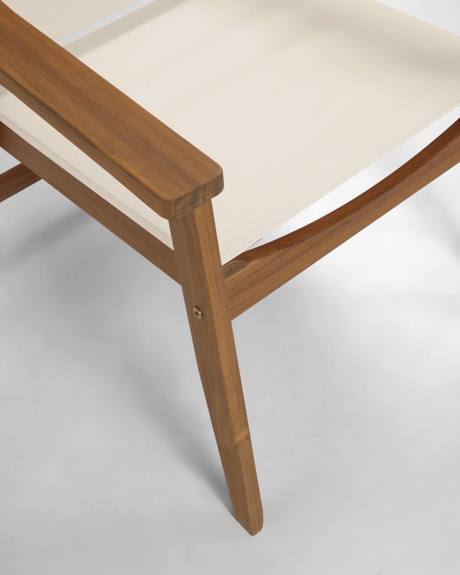 Hilda solid acacia outdoor armchair in beige FSC 100%