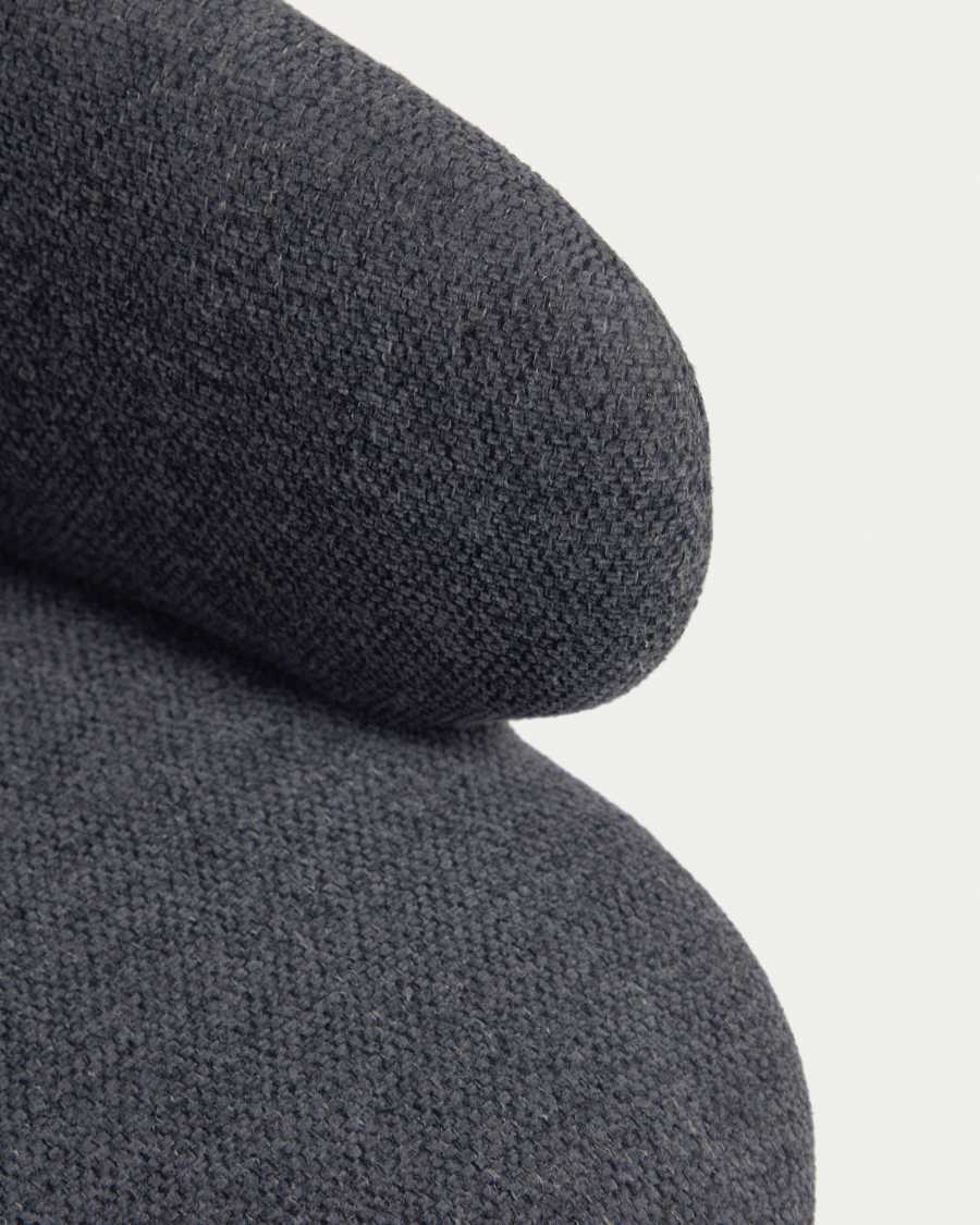 Einara Schreibtischstuhl dunkelgrau mit Beinen aus Stahl in Mattschwarz