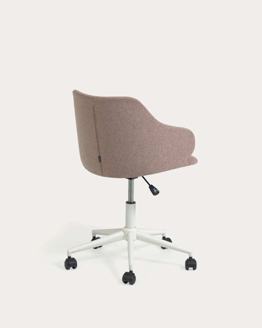 Einara pink office chair and legs made of steel in matt white