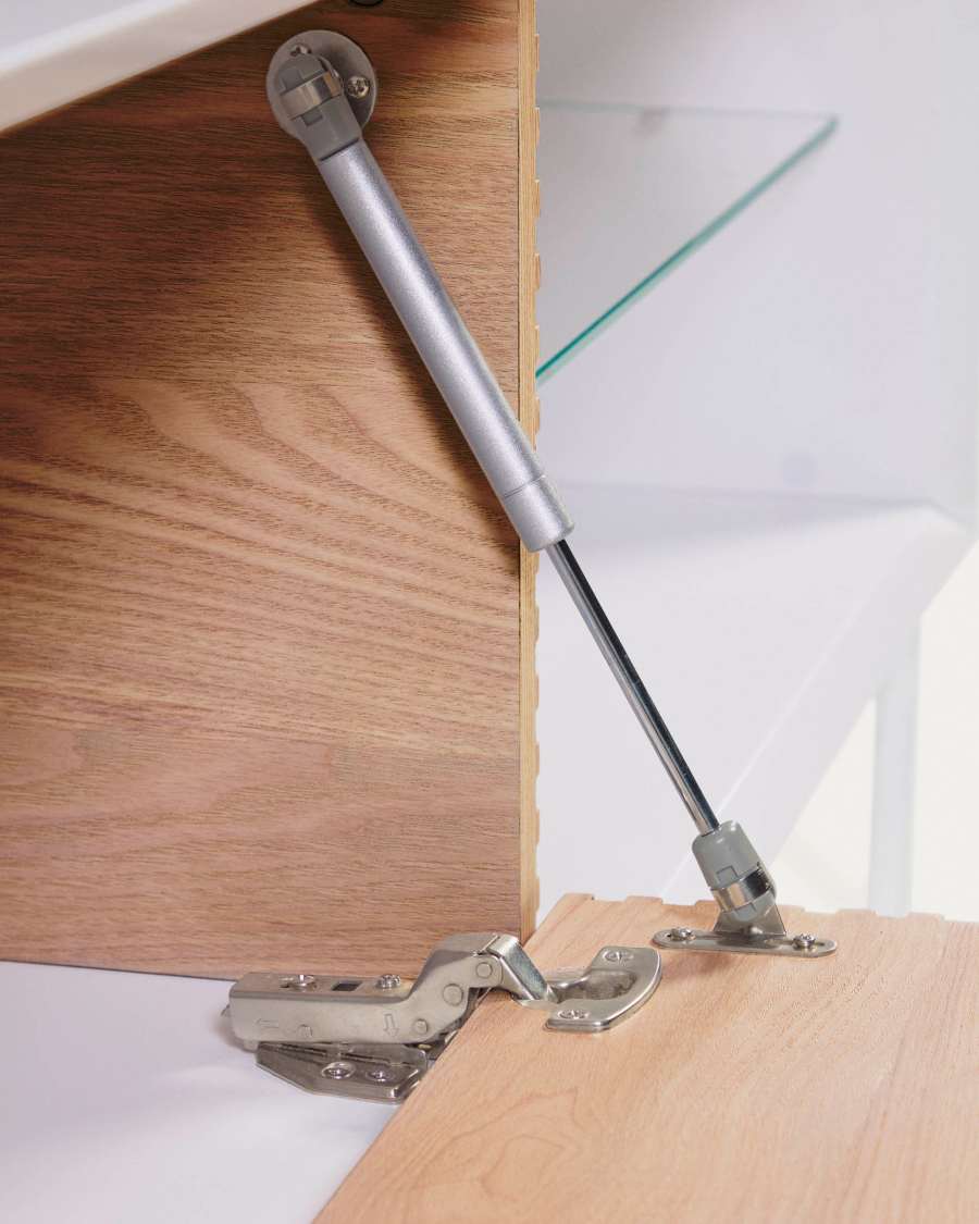 Marielle TV-Schrank 1 Türe Eschenfurnier weiße Lackierung Metall in Weiß 167 x 53 cm