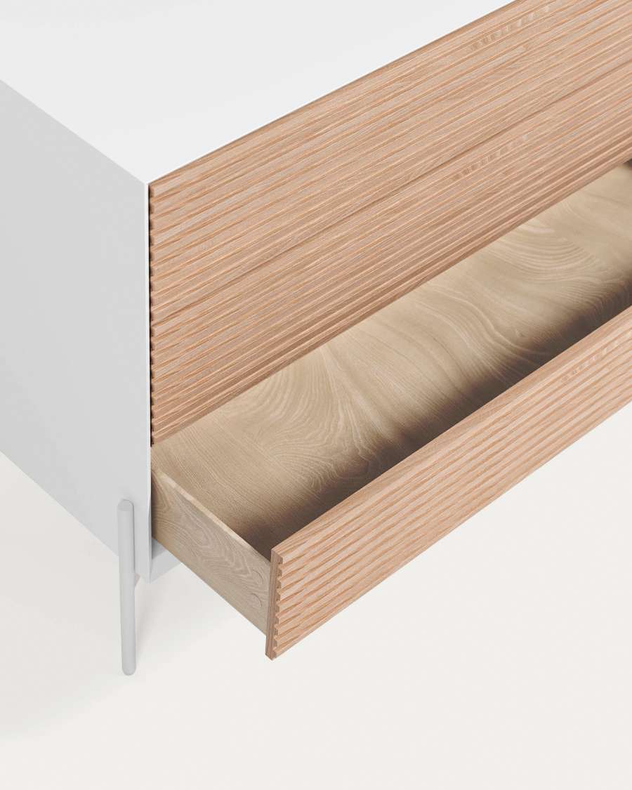 Marielle dresser with three drawers made from ash wood with white lacquer 116 x 76 cm