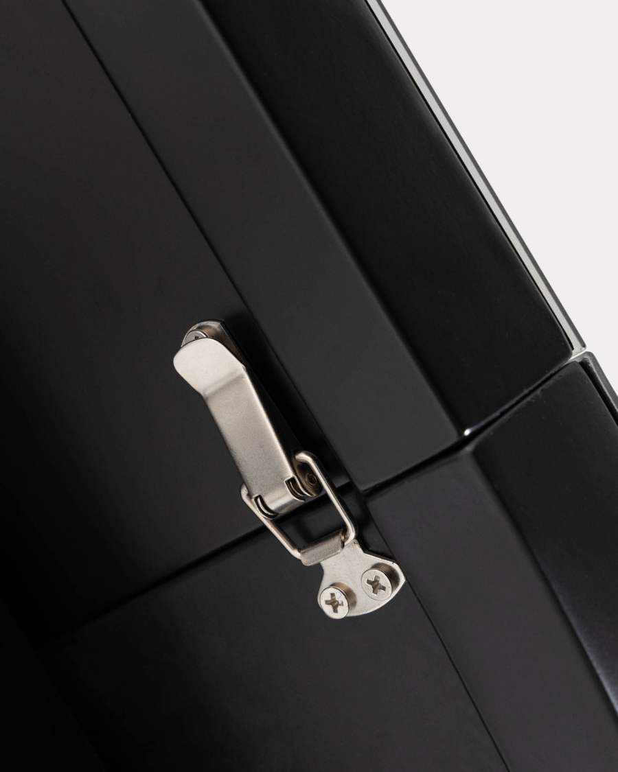 Tavolo rotondo allungabile Vashti in vetro e gambe in acciaio finitura nera Ø 120 (160) cm