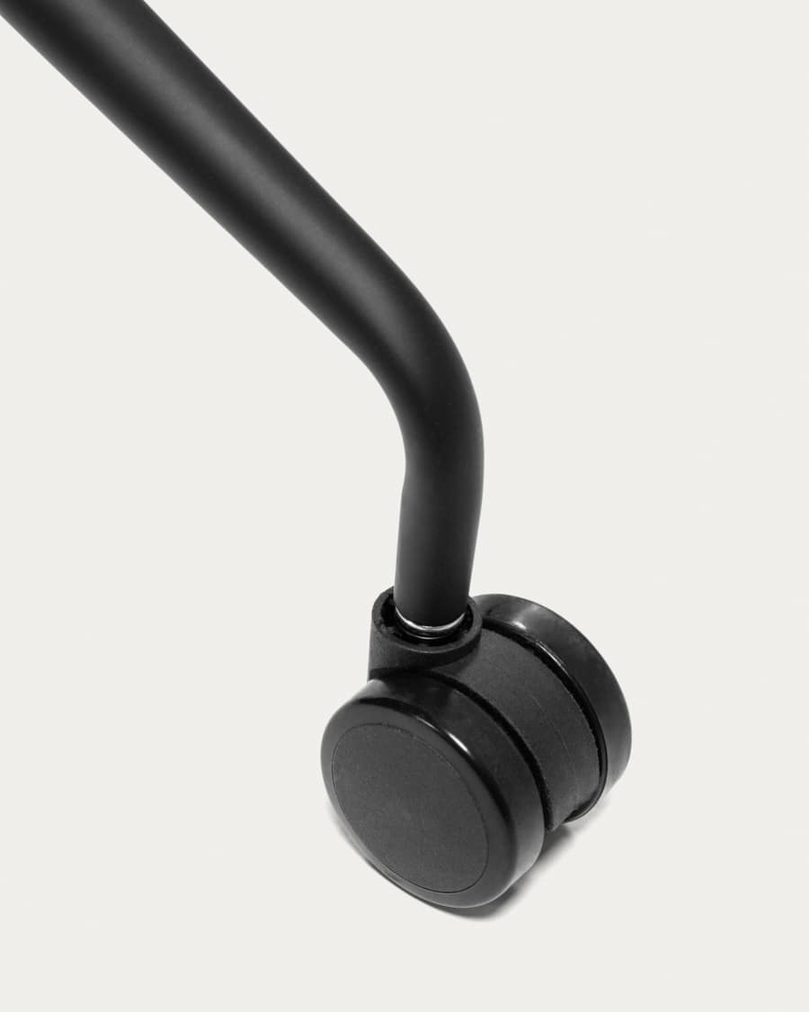 Yvette Schreibtischstuhl in Hellgrau mit schwarzen Stahlbeinen