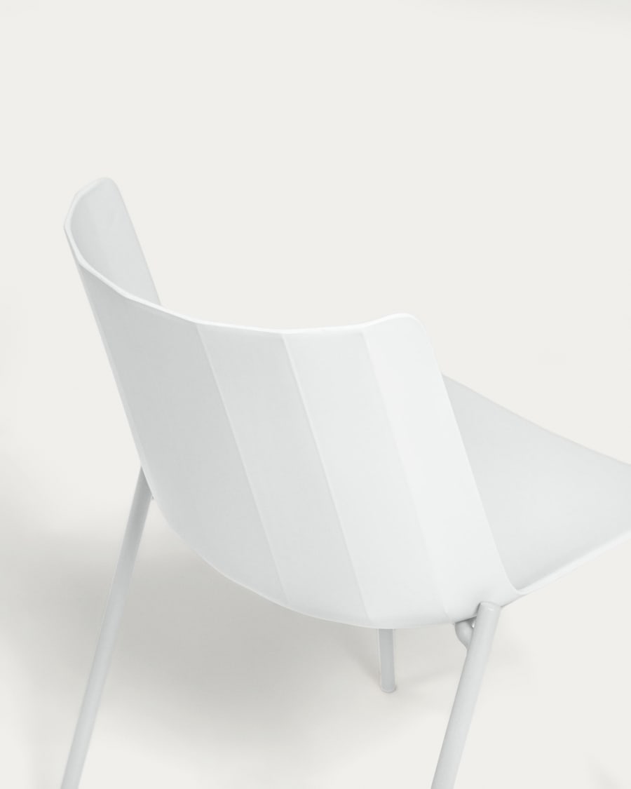 Sedia Hannia bianca e gambe in acciaio bianco