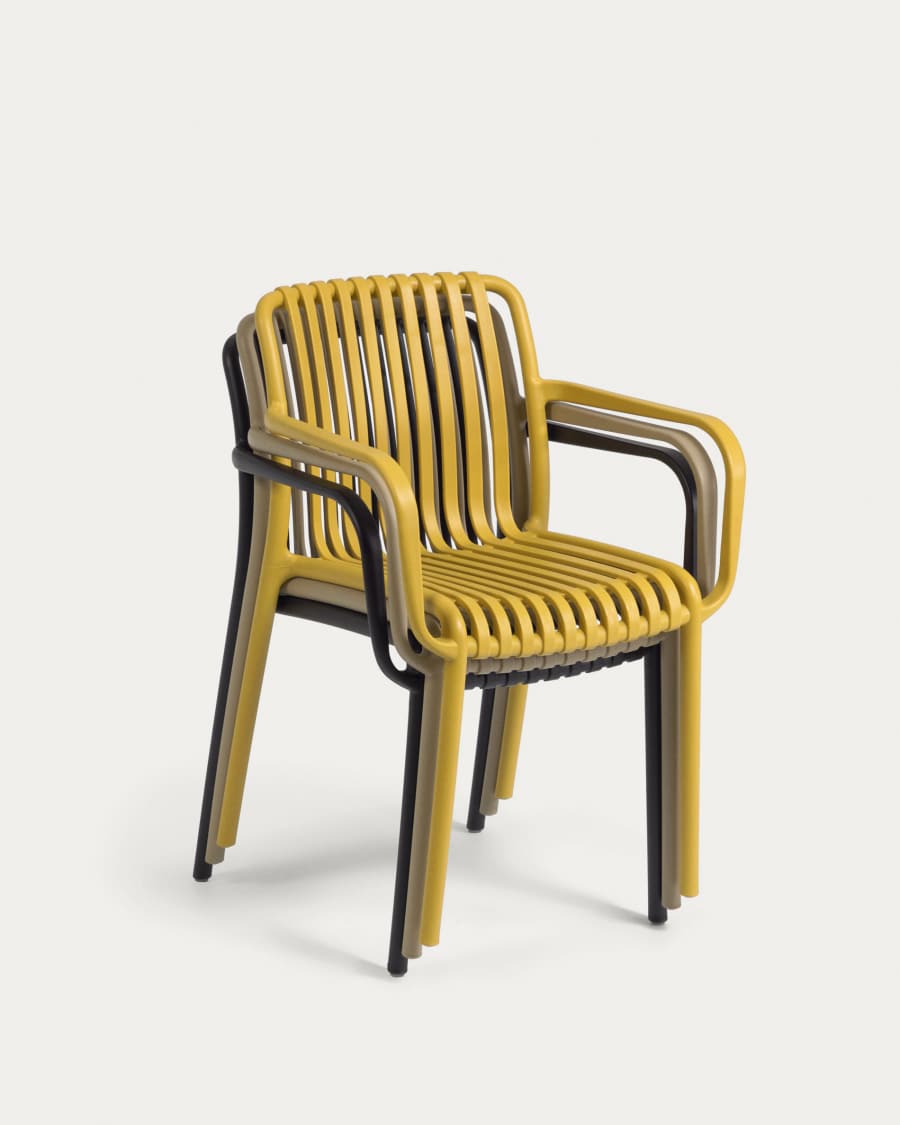 Isabellini stackable outdoor chair in yellow