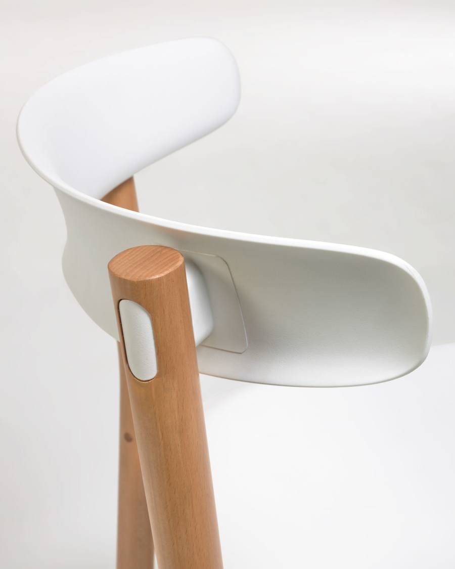 Santina beech wood stackable chair in white