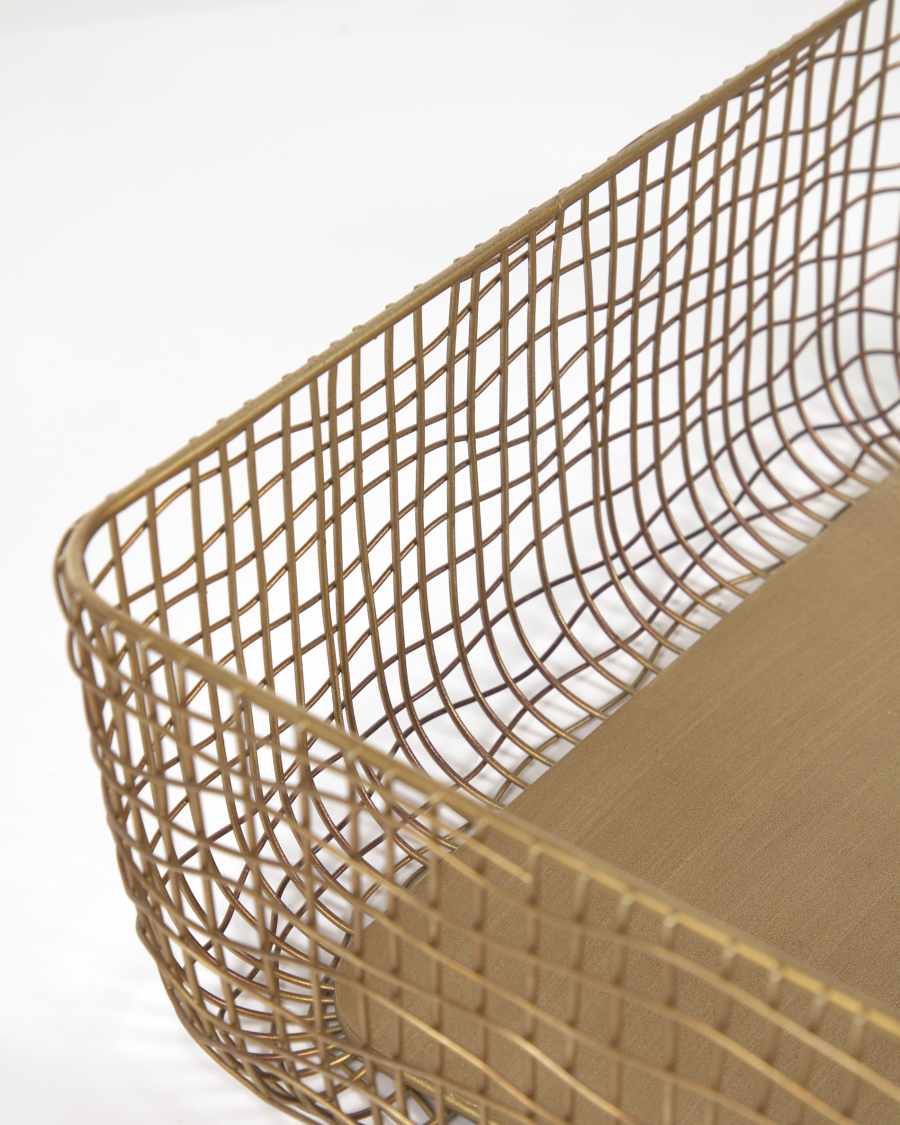 Σετ 2 μεταλλικά καλάθια Waneta, χρυσό ματ φινίρισμα