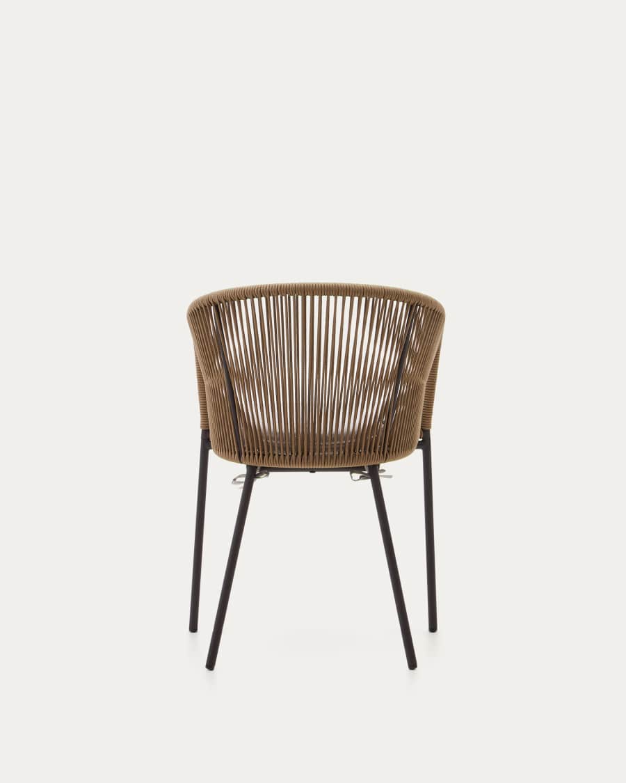 Yanet beige rope chair with galvanised steel legs