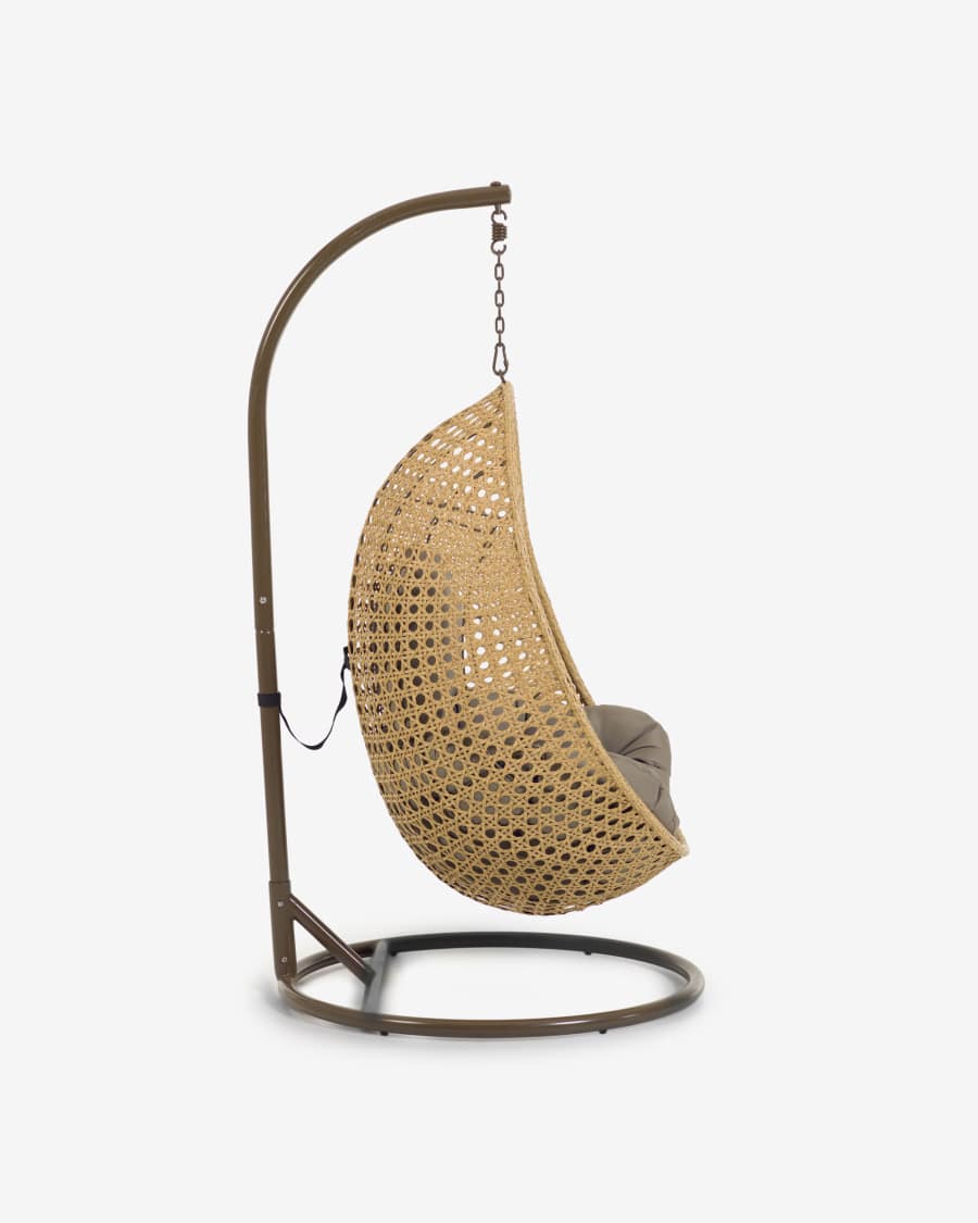 Κρεμαστή καρέκλα με βάση Cira, φυσικό φινίρισμα