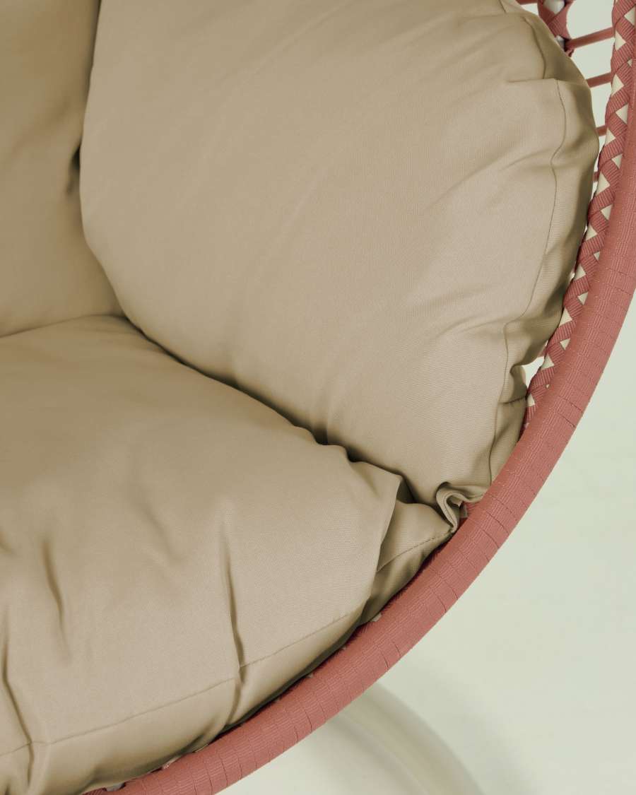 Elianis terracotta hanging chair with base