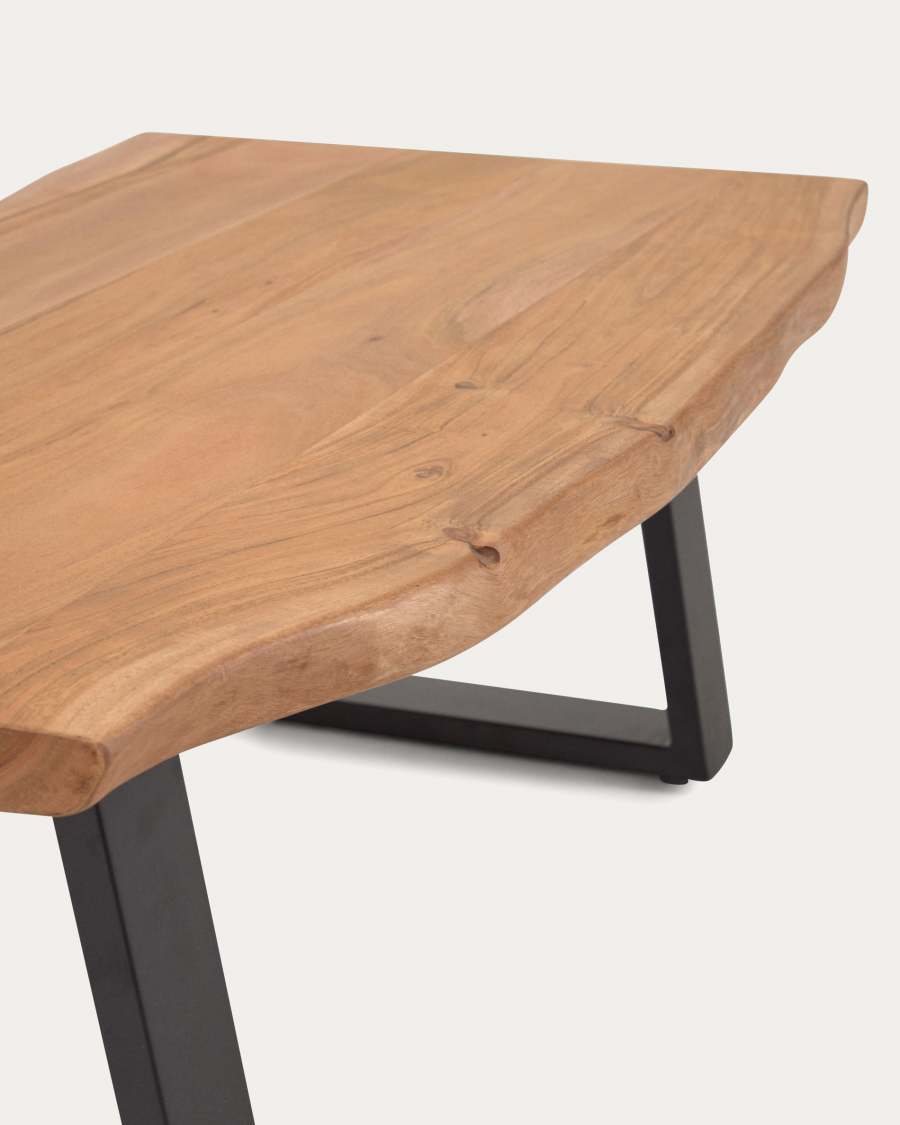Taula de centre Alaia de fusta massissa d'acàcia amb acabat natural 115 x 65 cm