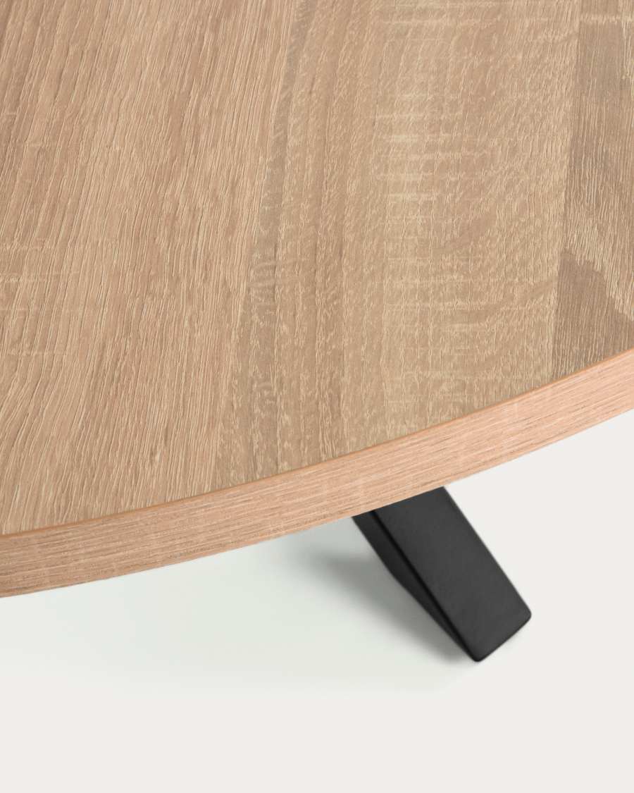 Argo round Ø 119 cm melamine table with steel legs with black finish