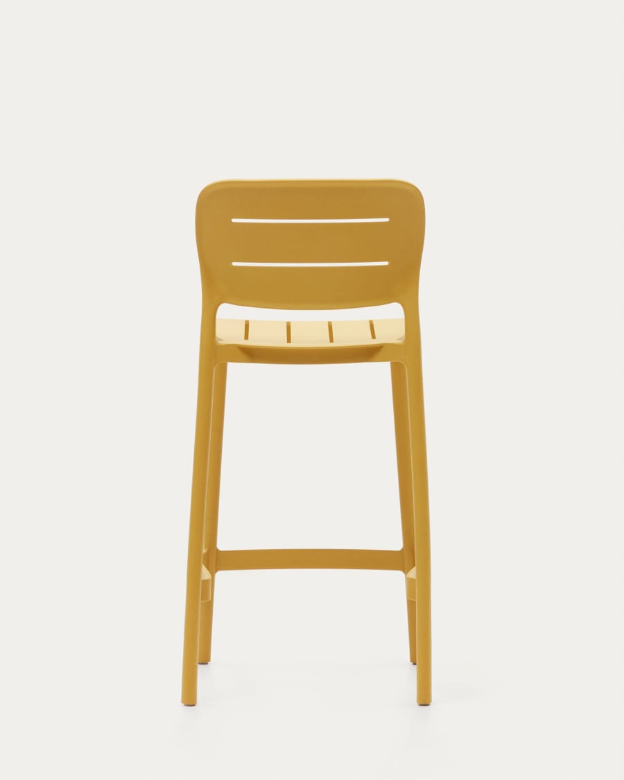 Morella stackable outdoor stool in mustard, 65 cm in height