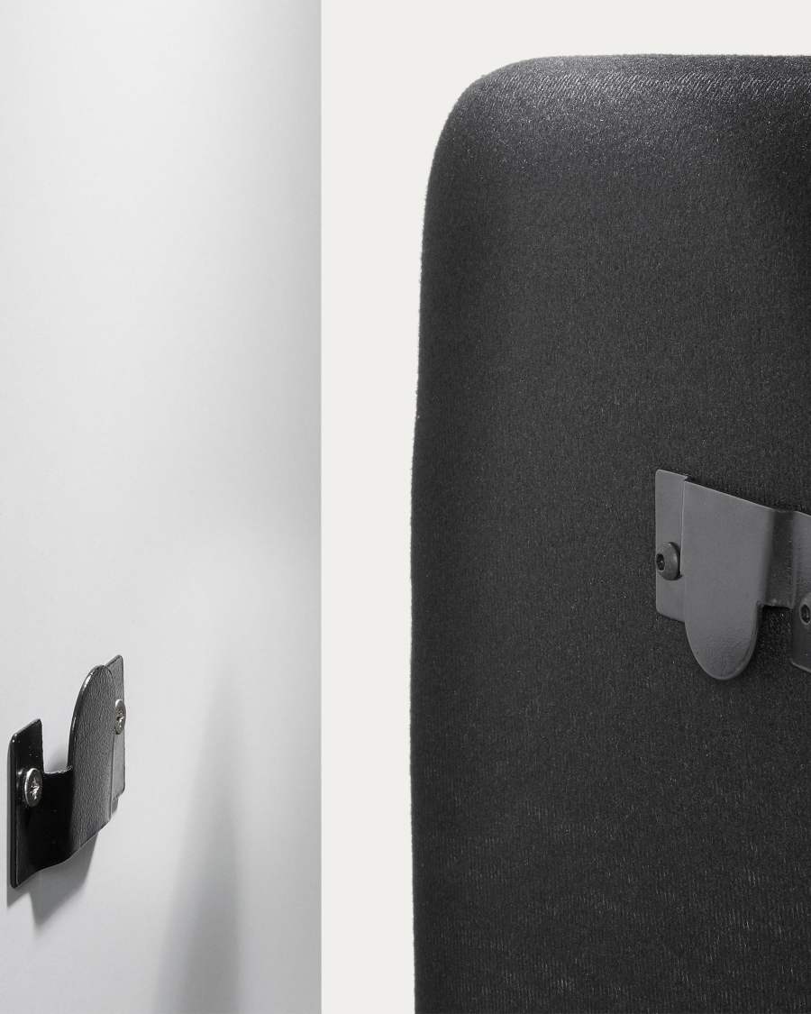 Bettkopfteil Dyla mit abnehmbarem Bezug in Schwarz für ein Bett bis zu 150 cm FSC Mix Credit