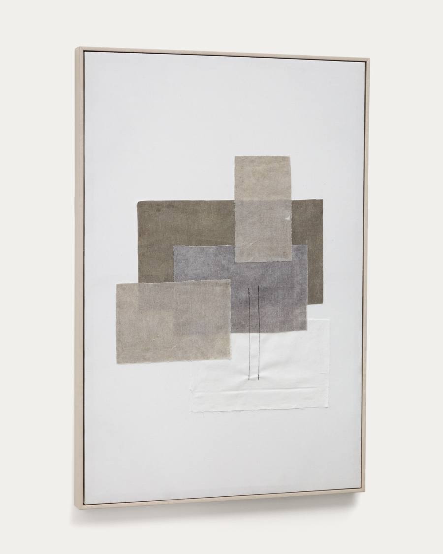 Cadre Mabell blanc avec carrés multicolores 62 x 92 cm