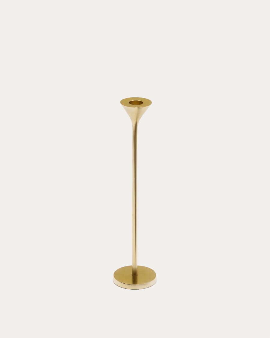 Morgana large gold metal candle holder