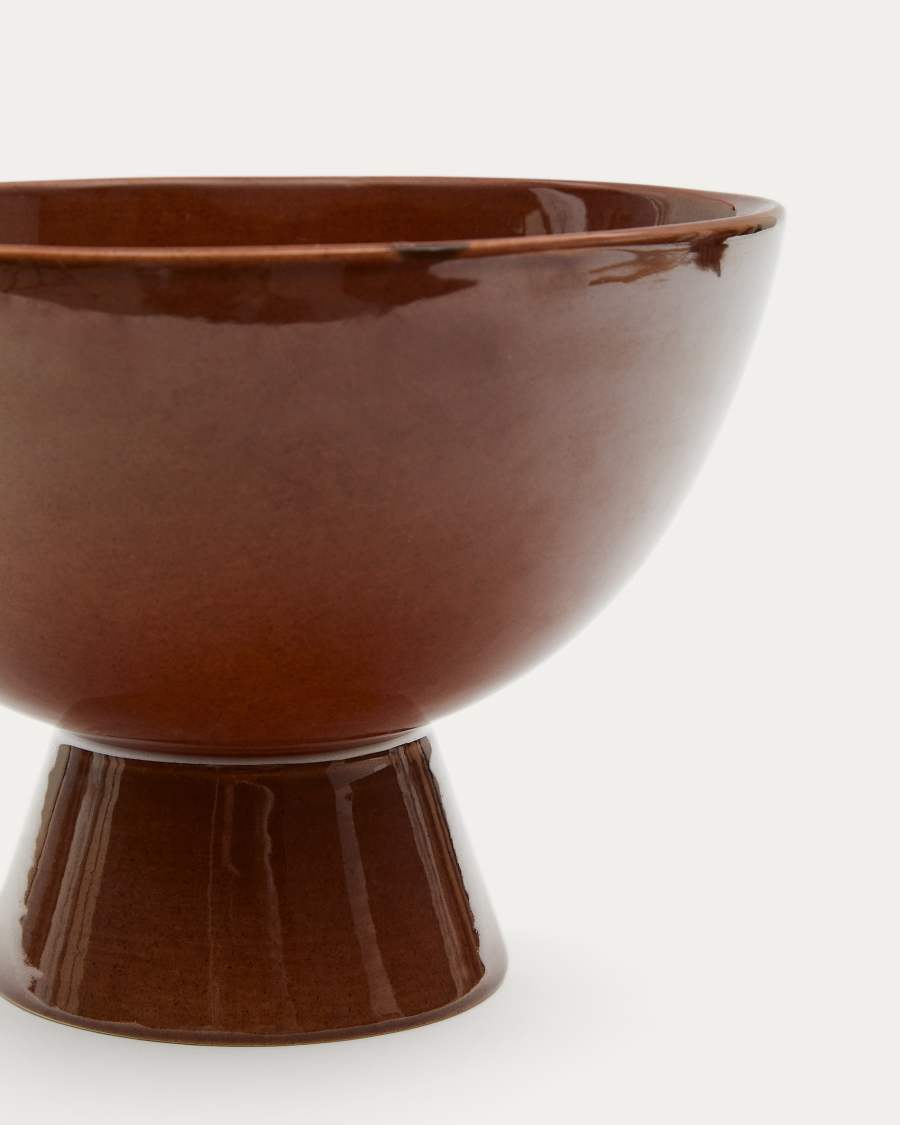 Sapira kaars van keramiek in bruin Ø 21 cm