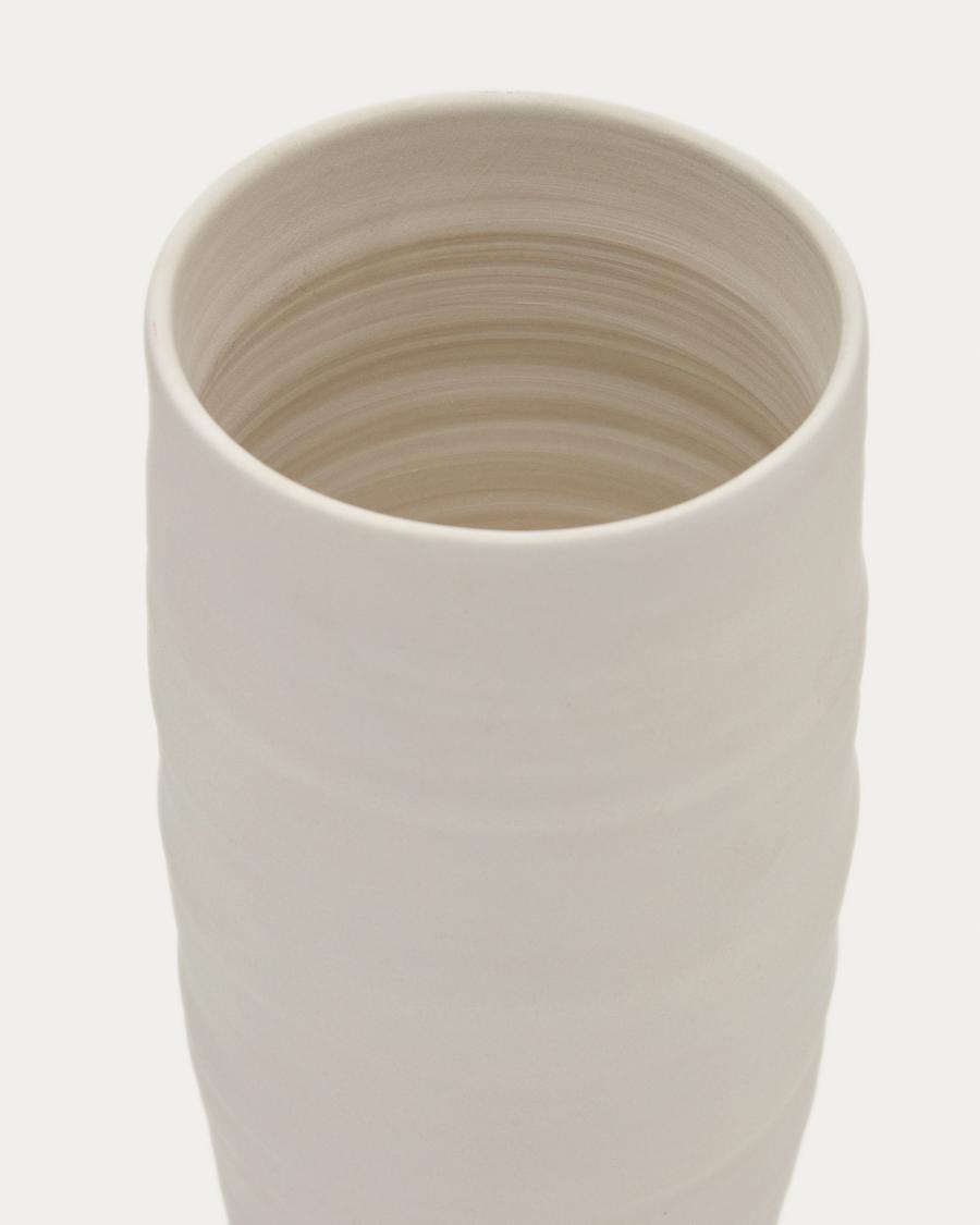 Macae white ceramic vase Ø 27 cm