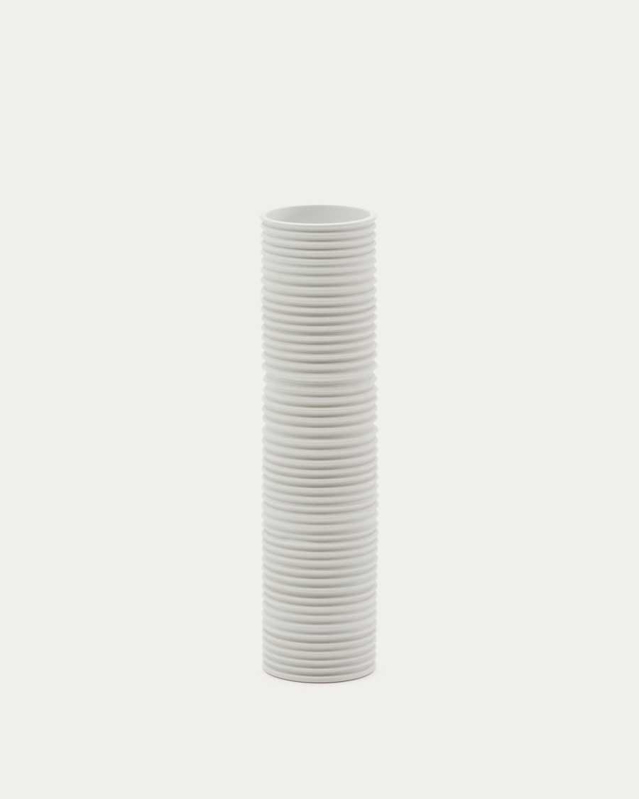 Sibone white ceramic vase, 11 cm