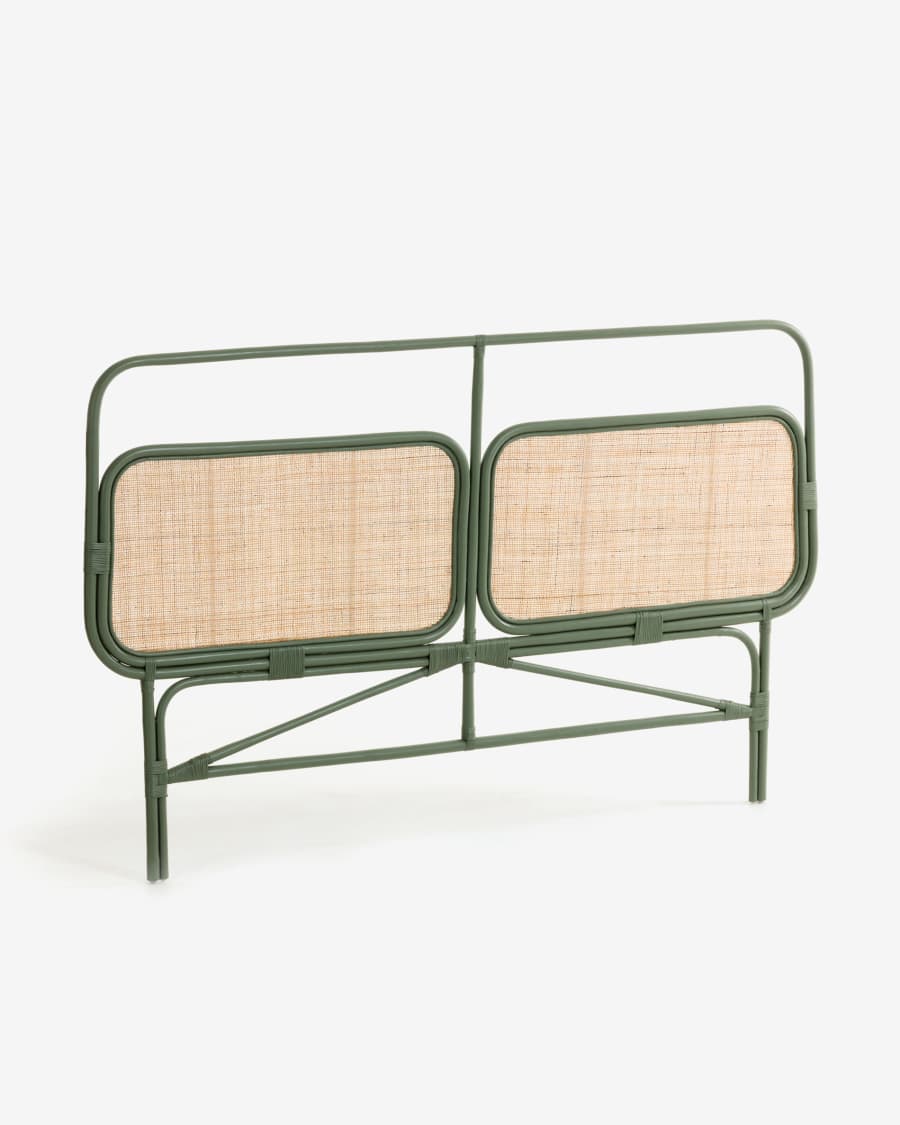 Margaret rattan headboard with green finish 170 x 120 cm
