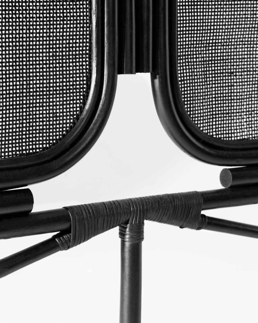 Margaret rattan headboard with a black finish, for 160 cm beds