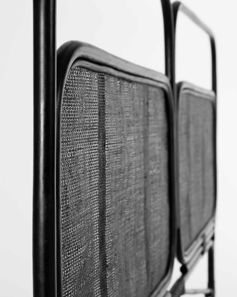 Margaret rattan headboard with a black finish, for 160 cm beds