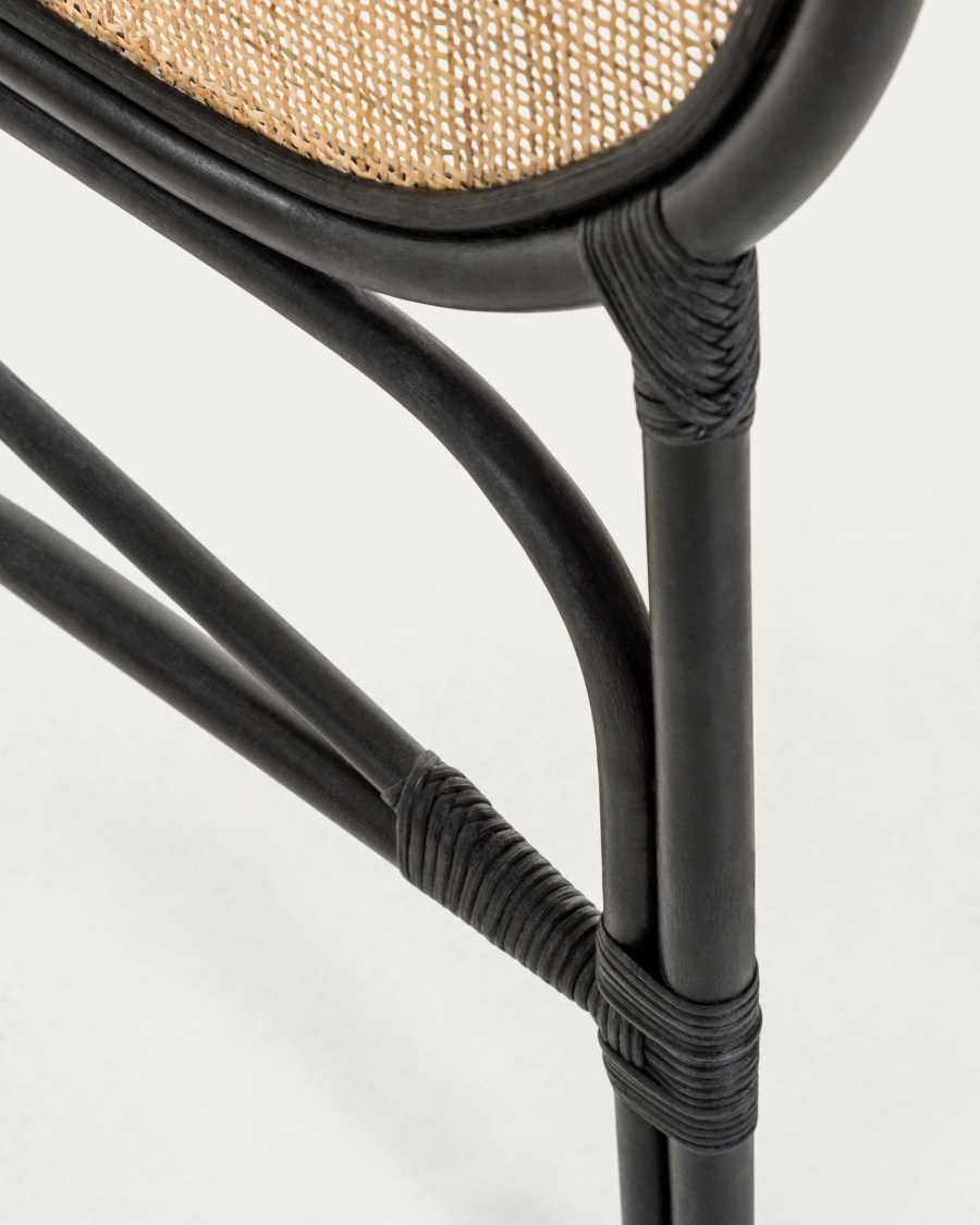 Lalita rattan headboard with a black finish for a bed up to 160 cm