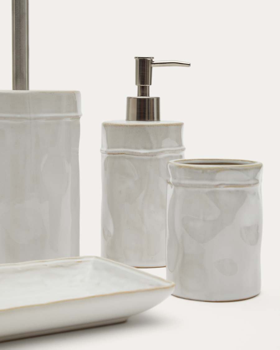 Dosatore di sapone Savel in gres grigio