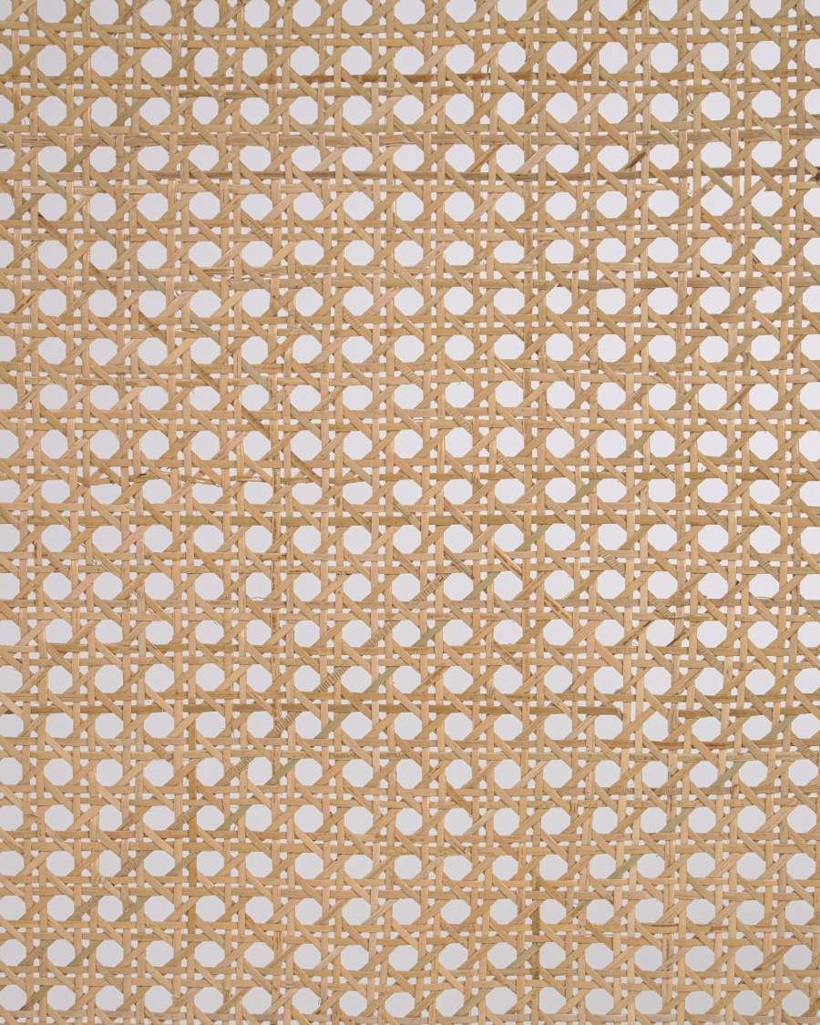 Rexit solid white cedarwood and rattan headboard, for 160 cm beds