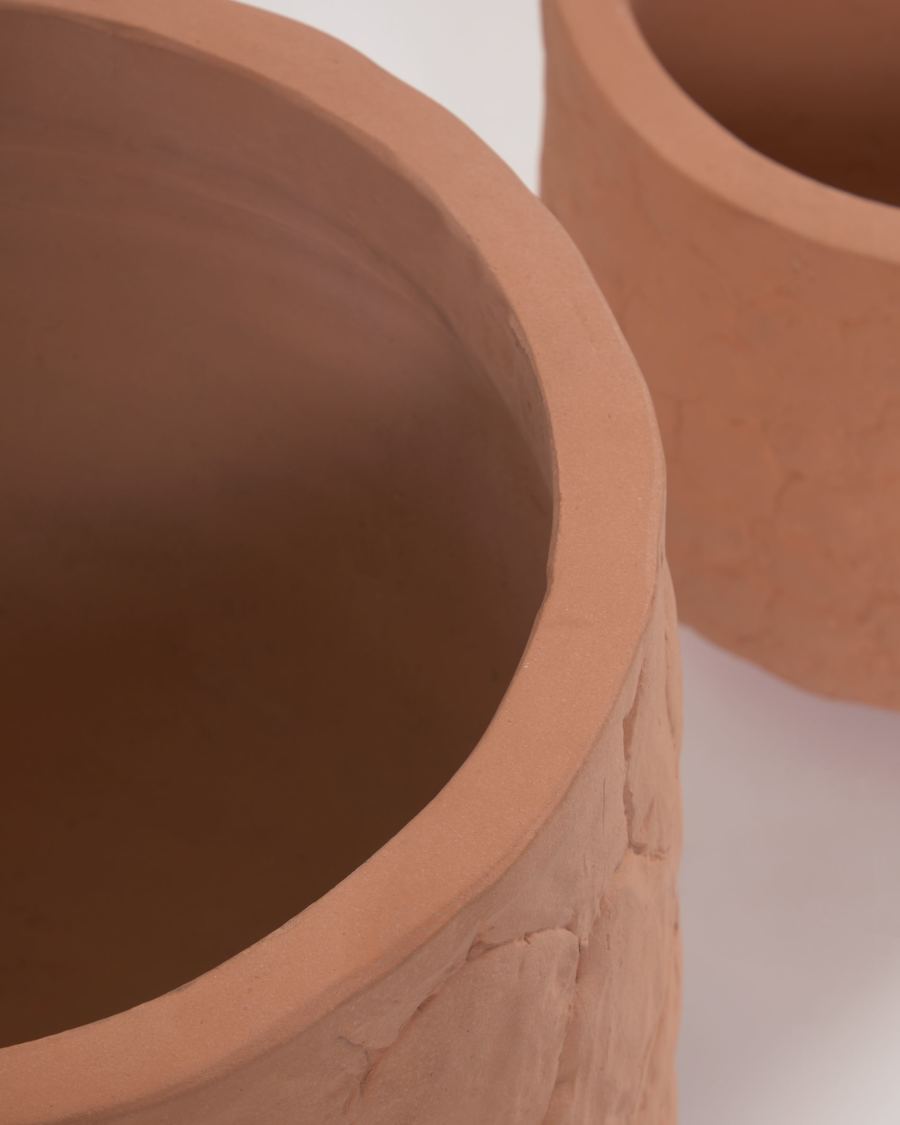 Simi set of 2 terracotta plantpots Ø 34 cm / Ø 50 cm