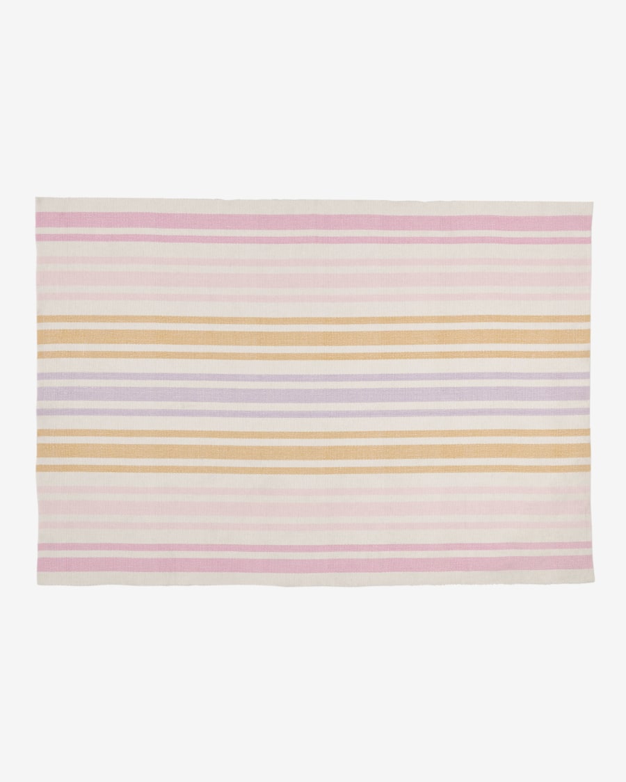 Marilina rug 100% cotton in multicoloured stripes 160 x 230 cm