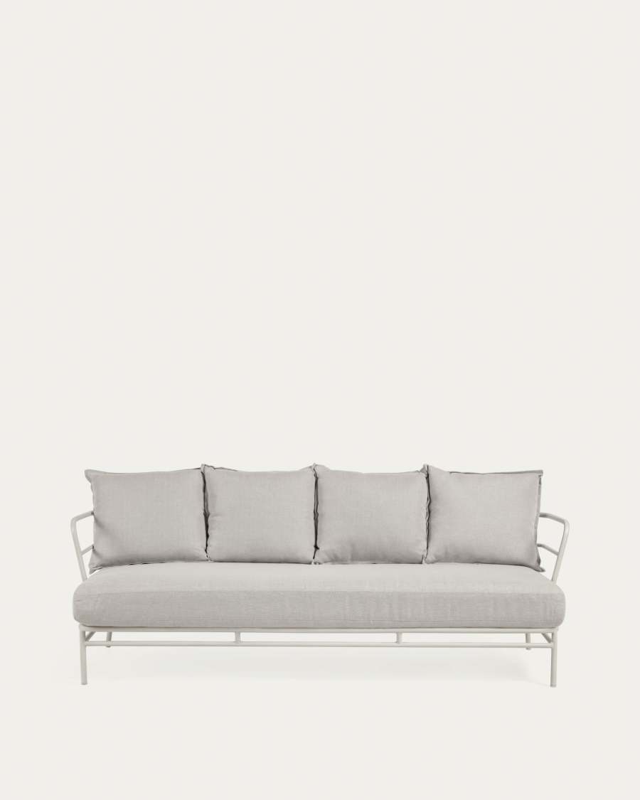 Mareluz 3 seater sofa in white steel, 197 cm