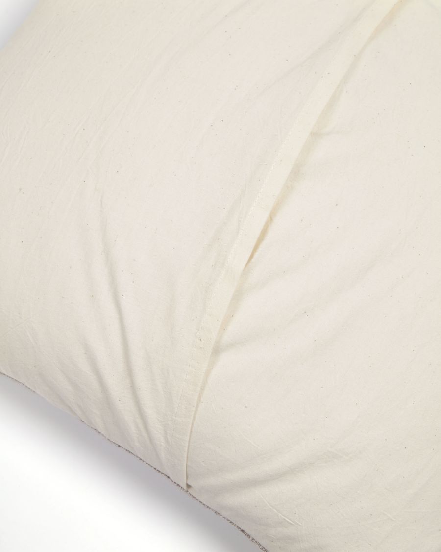 Casilda linen and cotton cushion cover in brown 45 x 45 cm