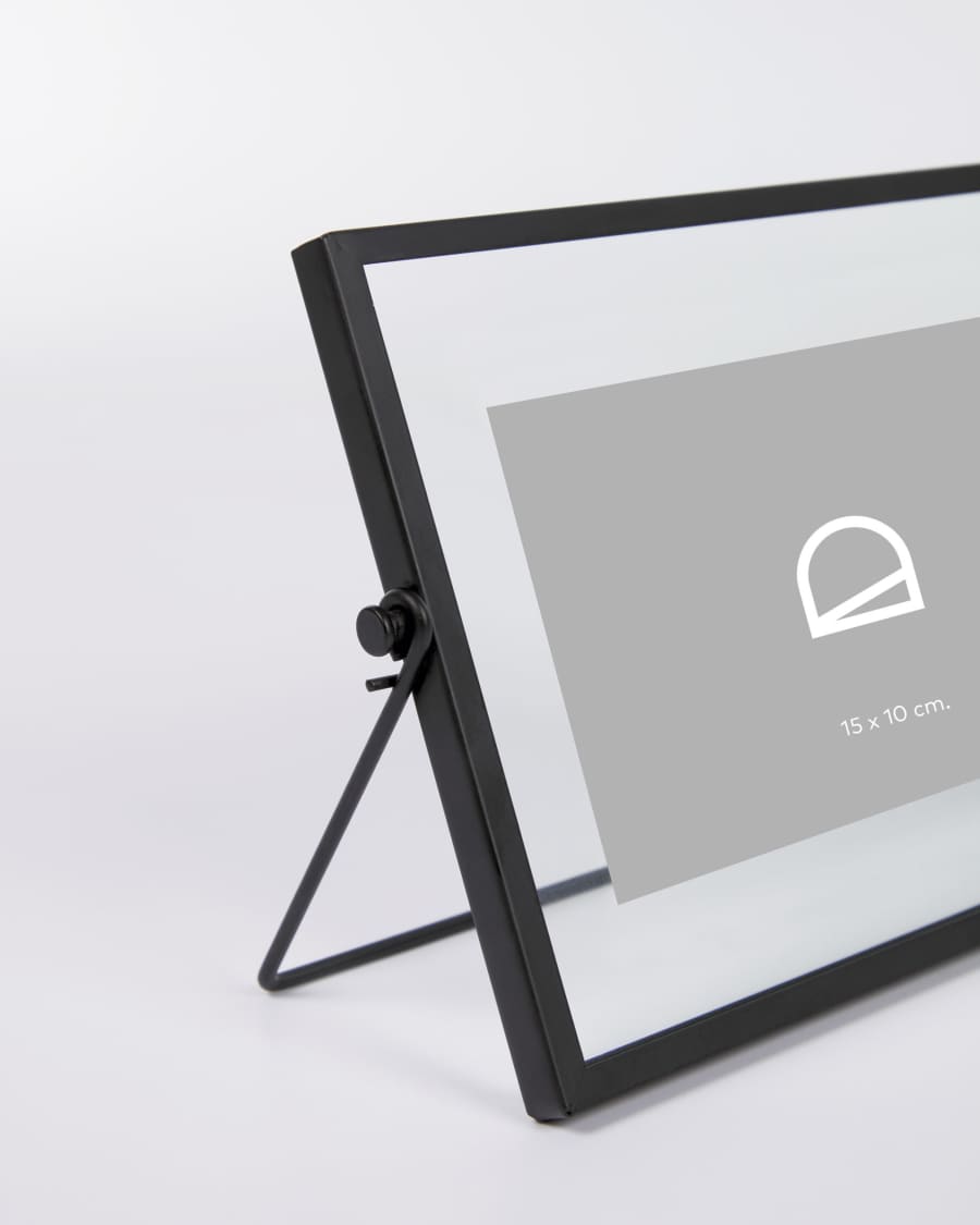 Cadre photo petit format Zoraida en métal noir 15 x 20 cm