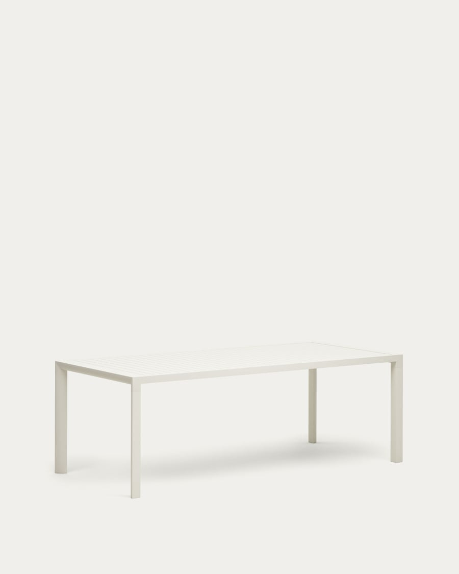Culip aluminium outdoor table in powder coated white finish, 220 x 100 cm