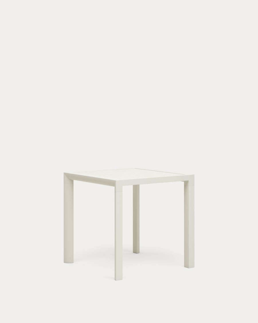 Culip aluminium outdoor table in powder coated white finish, 77 x 77 cm