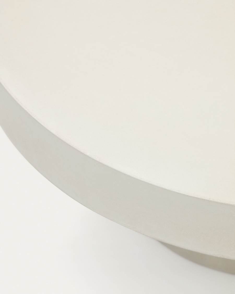 Aiguablava round coffee table in white cement, Ø 90 cm