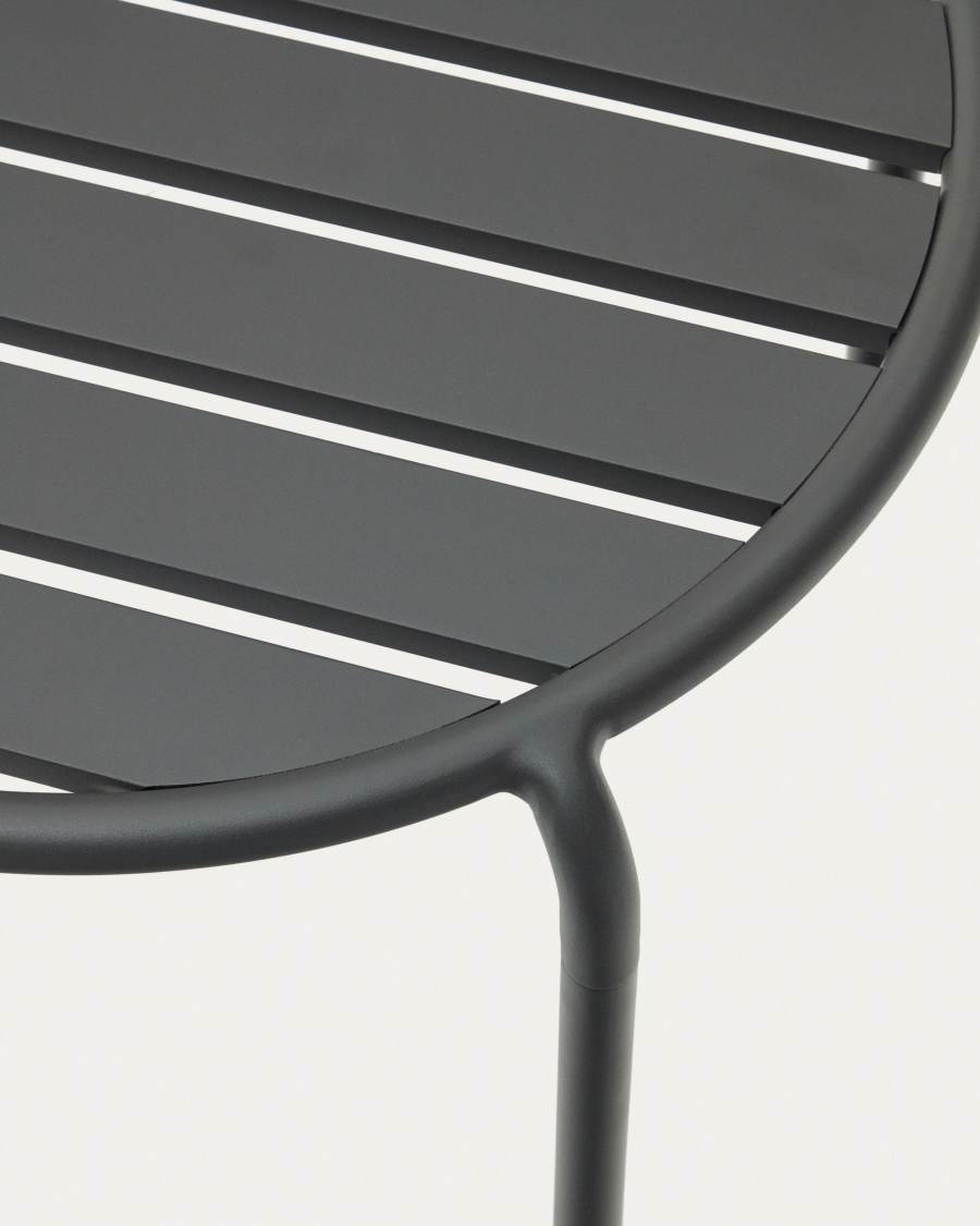 Gartenbeistelltisch Joncols aus Aluminium mit Finish in Grau Ø 60 cm