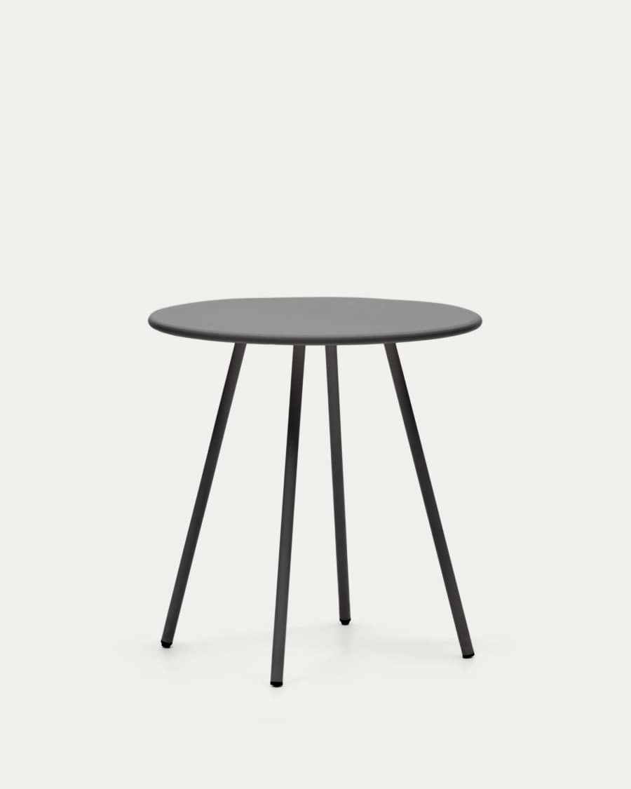Table ronde de jardin Montjoi en acier finition grise Ø 70 cm