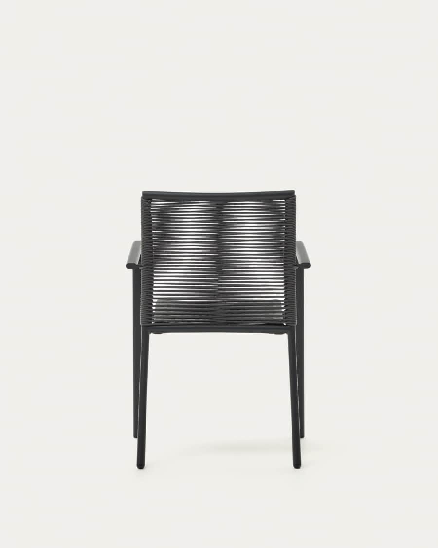 Culip aluminium and cord stackable outdoor chair in grey