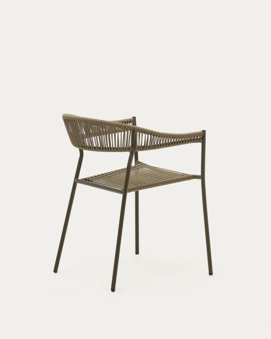 Sedia da esterno Futadera in corda sintetica verde ed acciaio verniciato verde