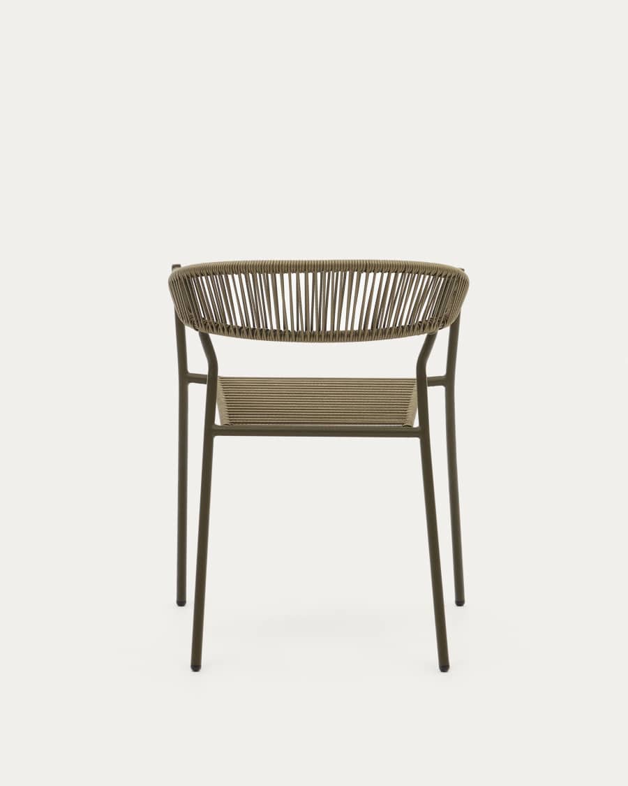 Sedia da esterno Futadera in corda sintetica verde ed acciaio verniciato verde