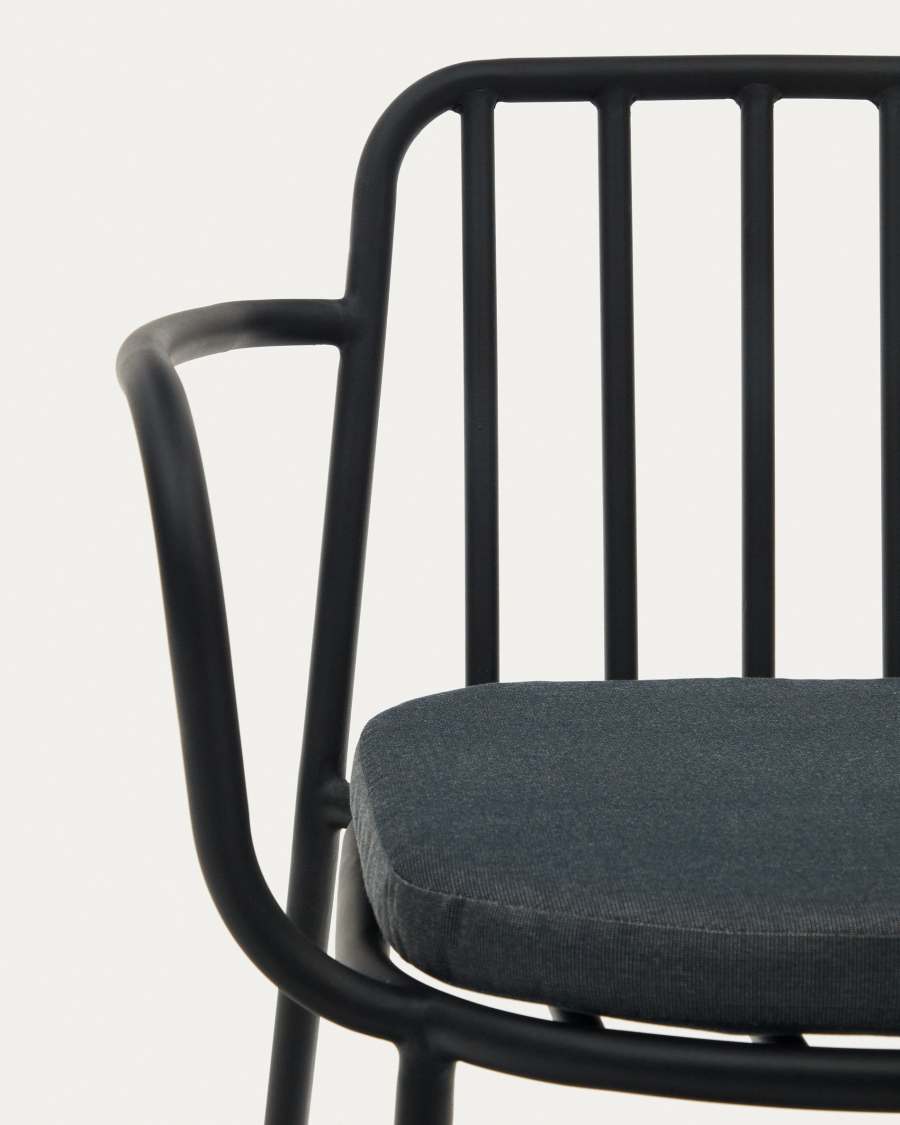 Bramant stackable steel chair with black finish