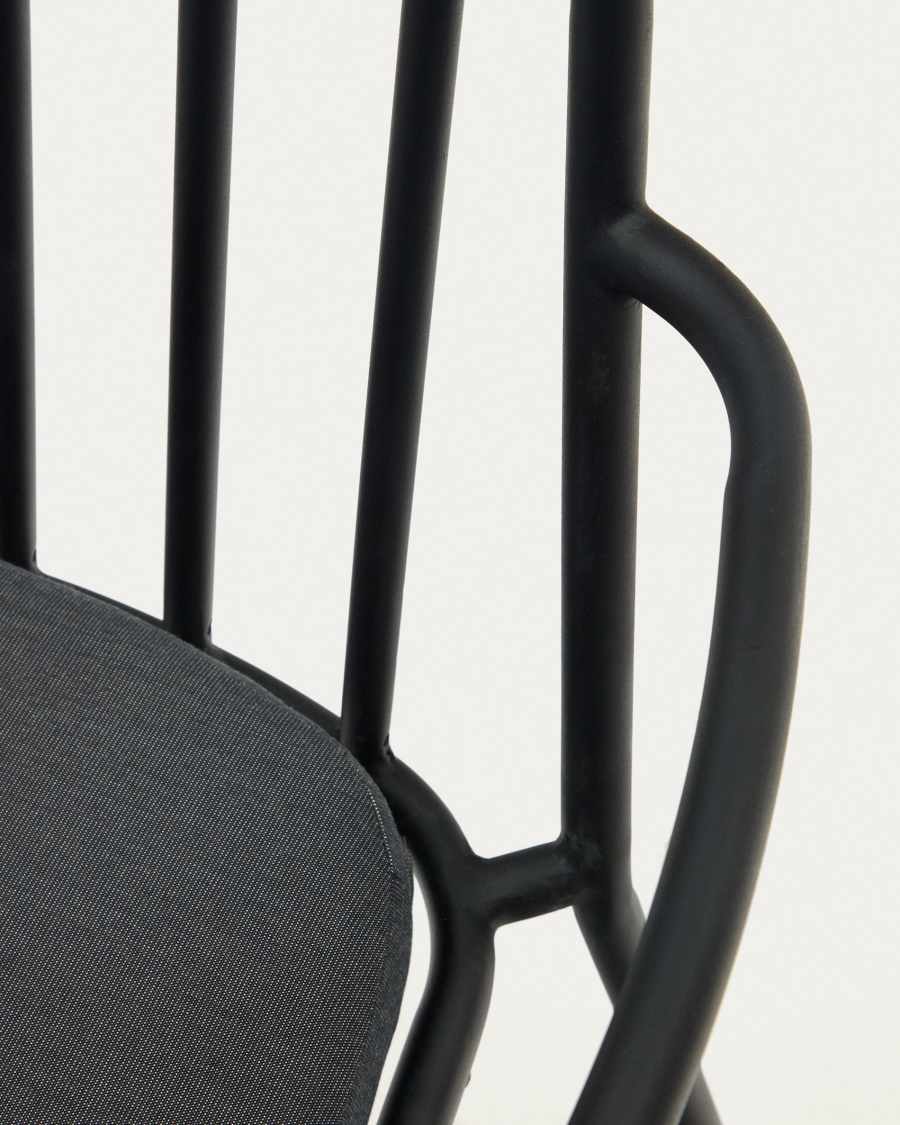 Bramant stackable steel chair with black finish