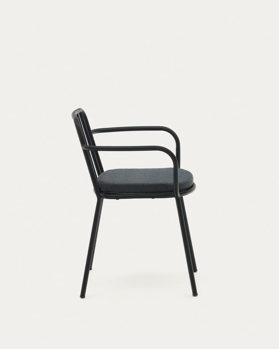 Bramant stackable steel chair with black finish
