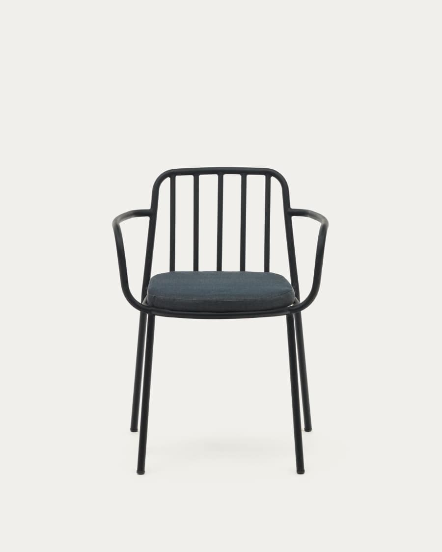 Bramant stackable steel chair with black finish