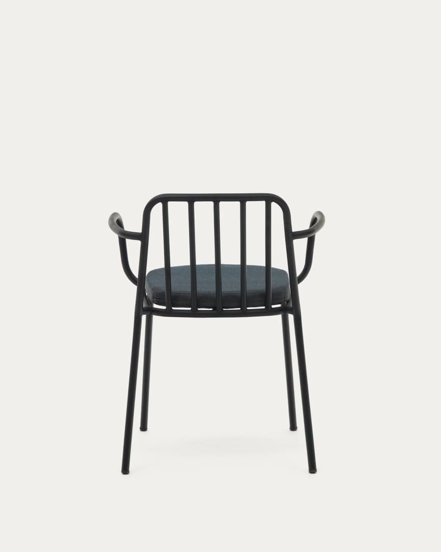 Bramant stackable steel chair with black finish