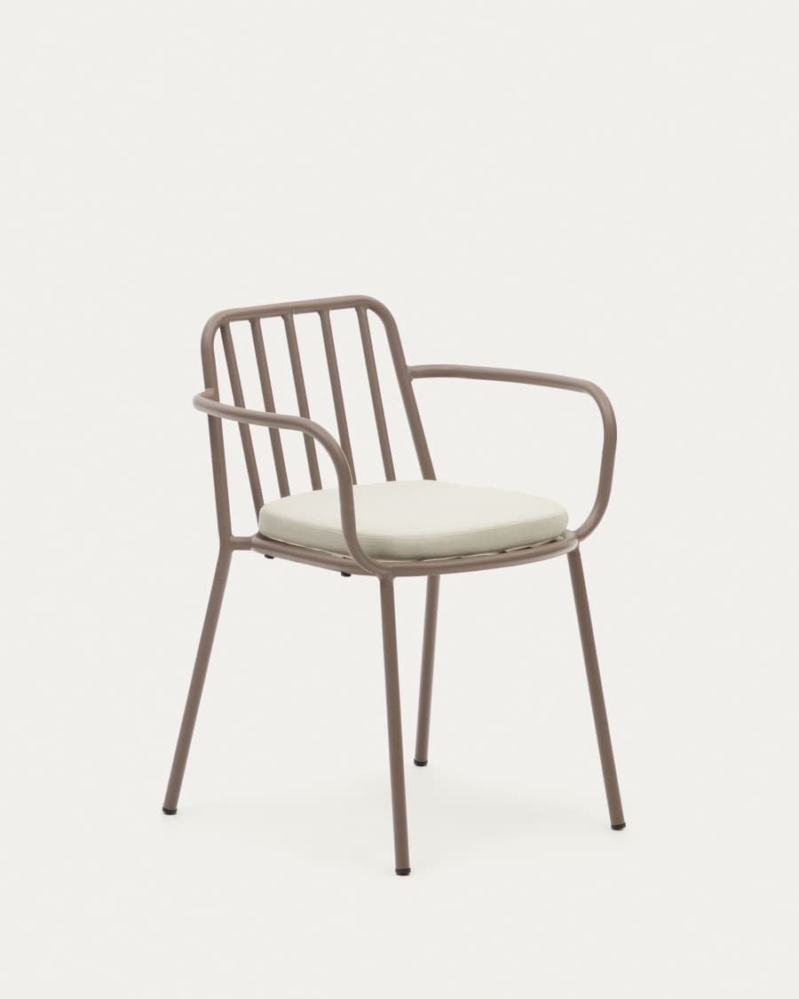 Bramant stackable steel chair with mauve finish